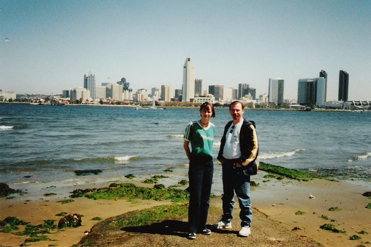 Sand Diego sky line. Myself and my Dad.